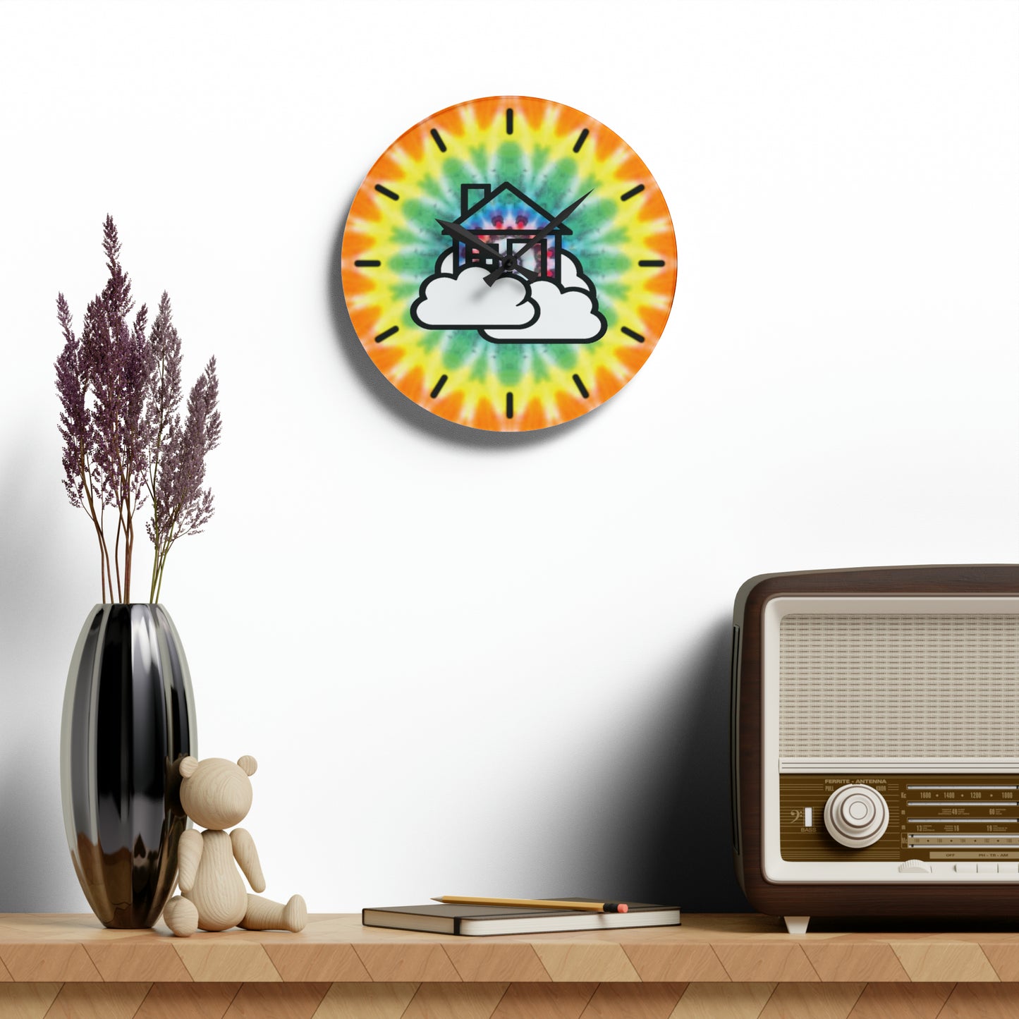 Smoke House Tye Dye Vibe Wall Clock