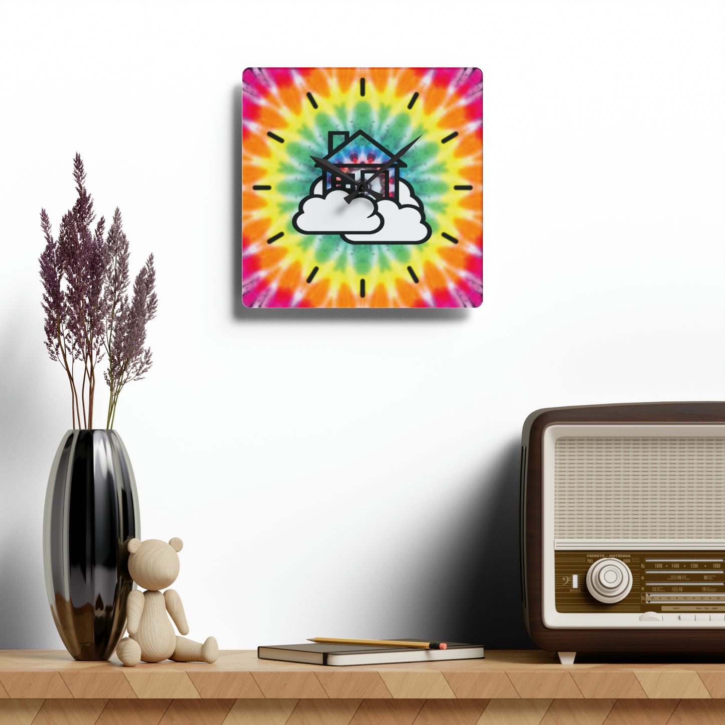 Smoke House Tye Dye Vibe Wall Clock