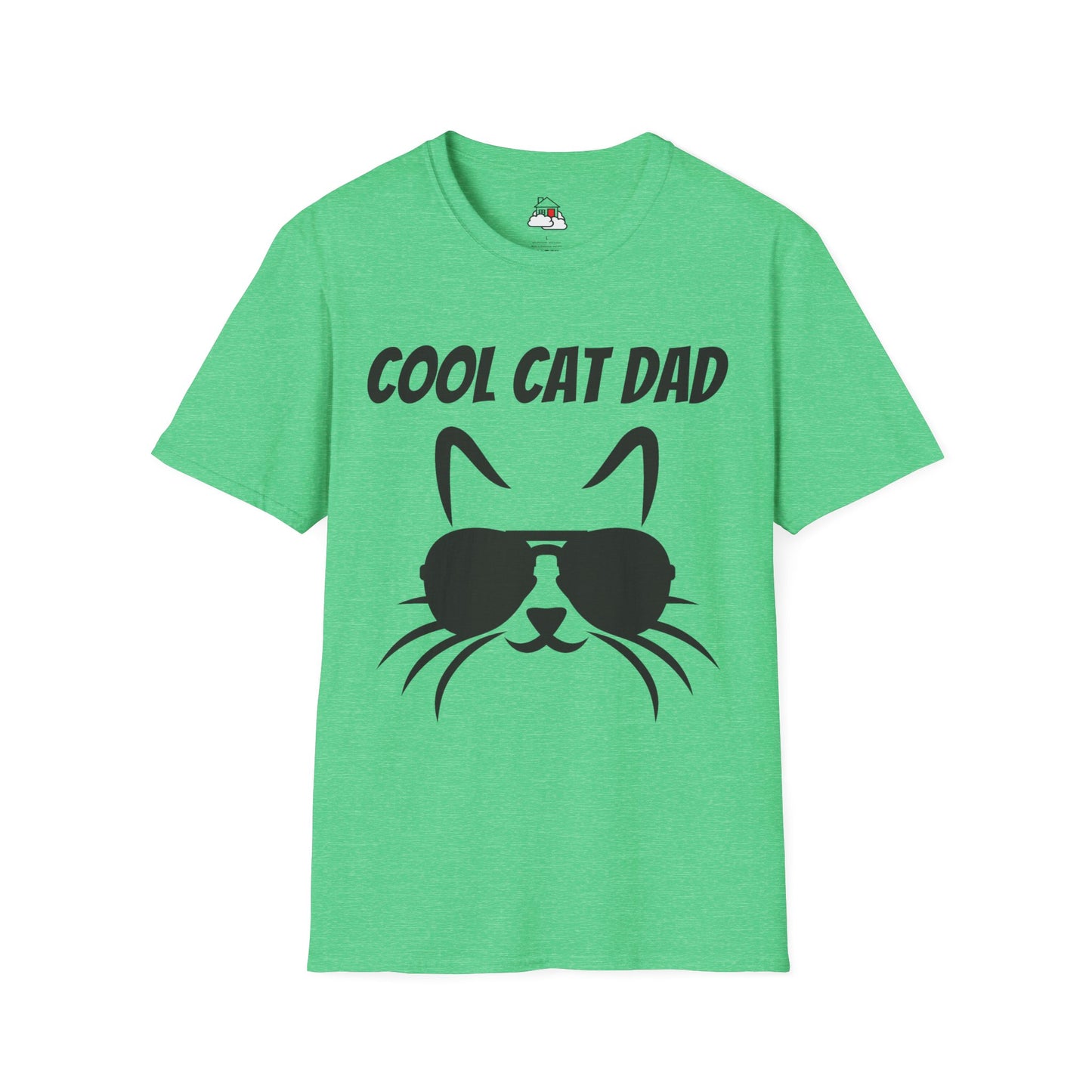 Cool Cat Dad Heather Softstyle T-Shirt