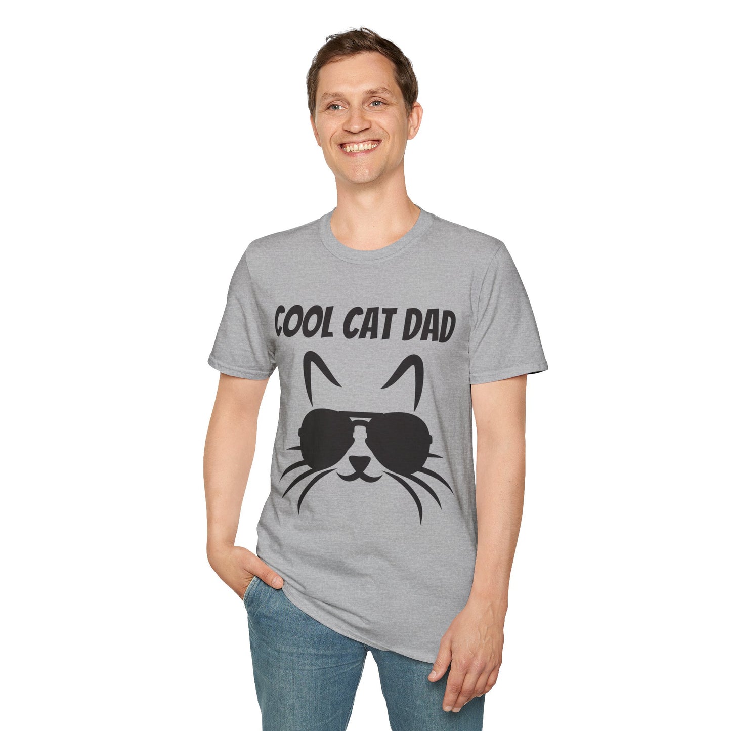 Cool Cat Dad Heather Softstyle T-Shirt