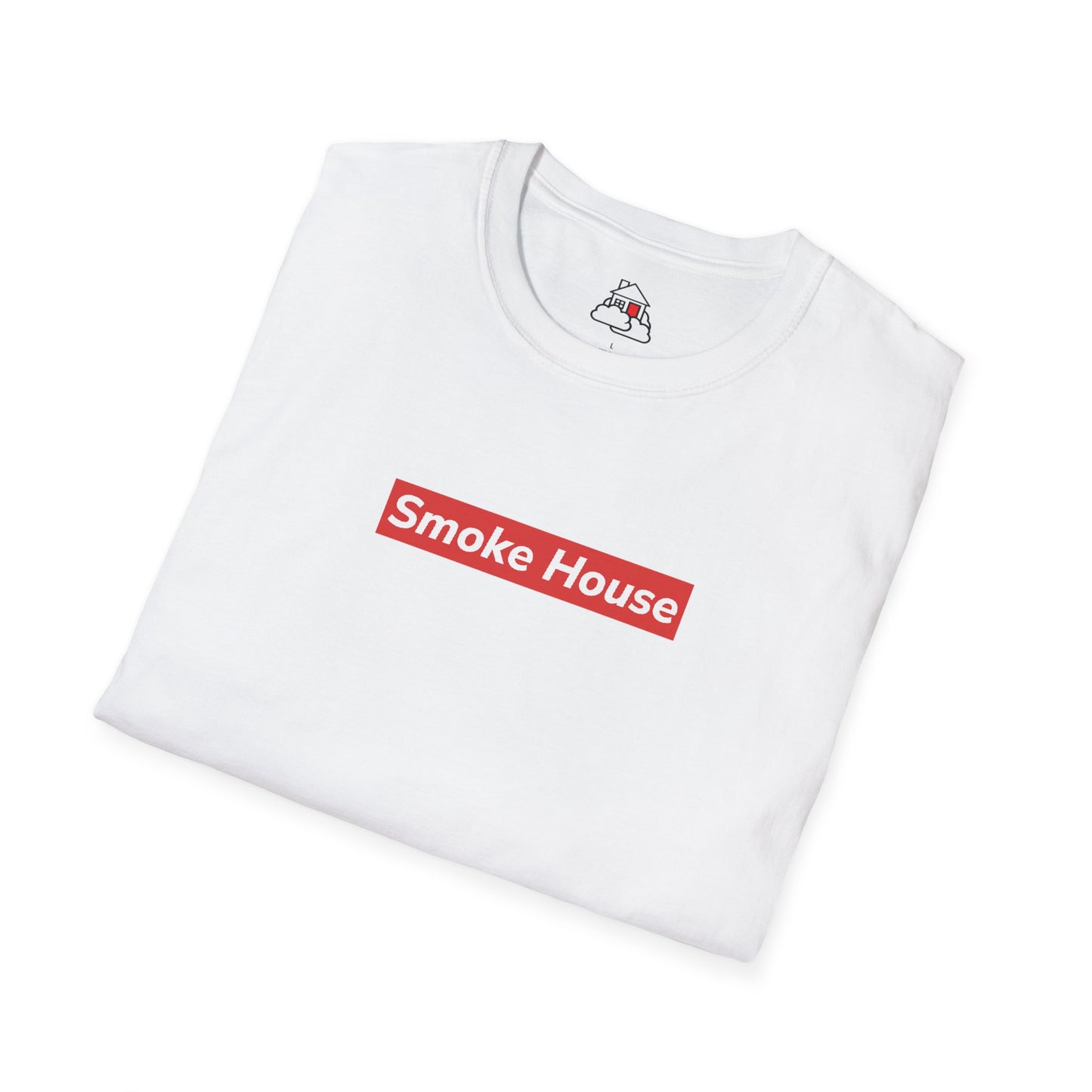 Smoke House Red Hypebeast Logo Unisex Softstyle White T-Shirt