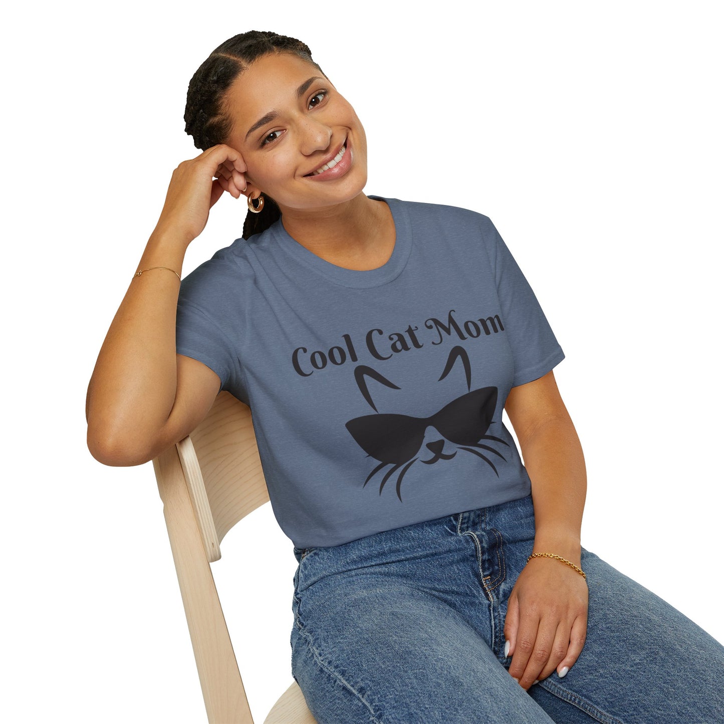 Cool Cat Mom Heather Softstyle T-Shirt