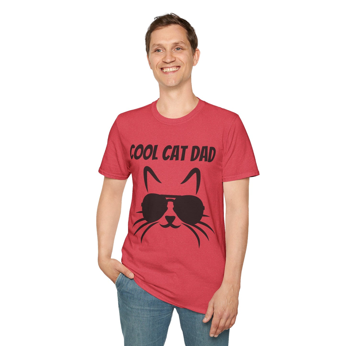 Cool Cat Dad Heather Softstyle T-Shirt