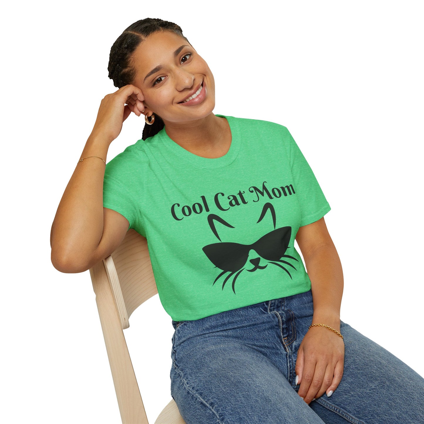 Cool Cat Mom Heather Softstyle T-Shirt