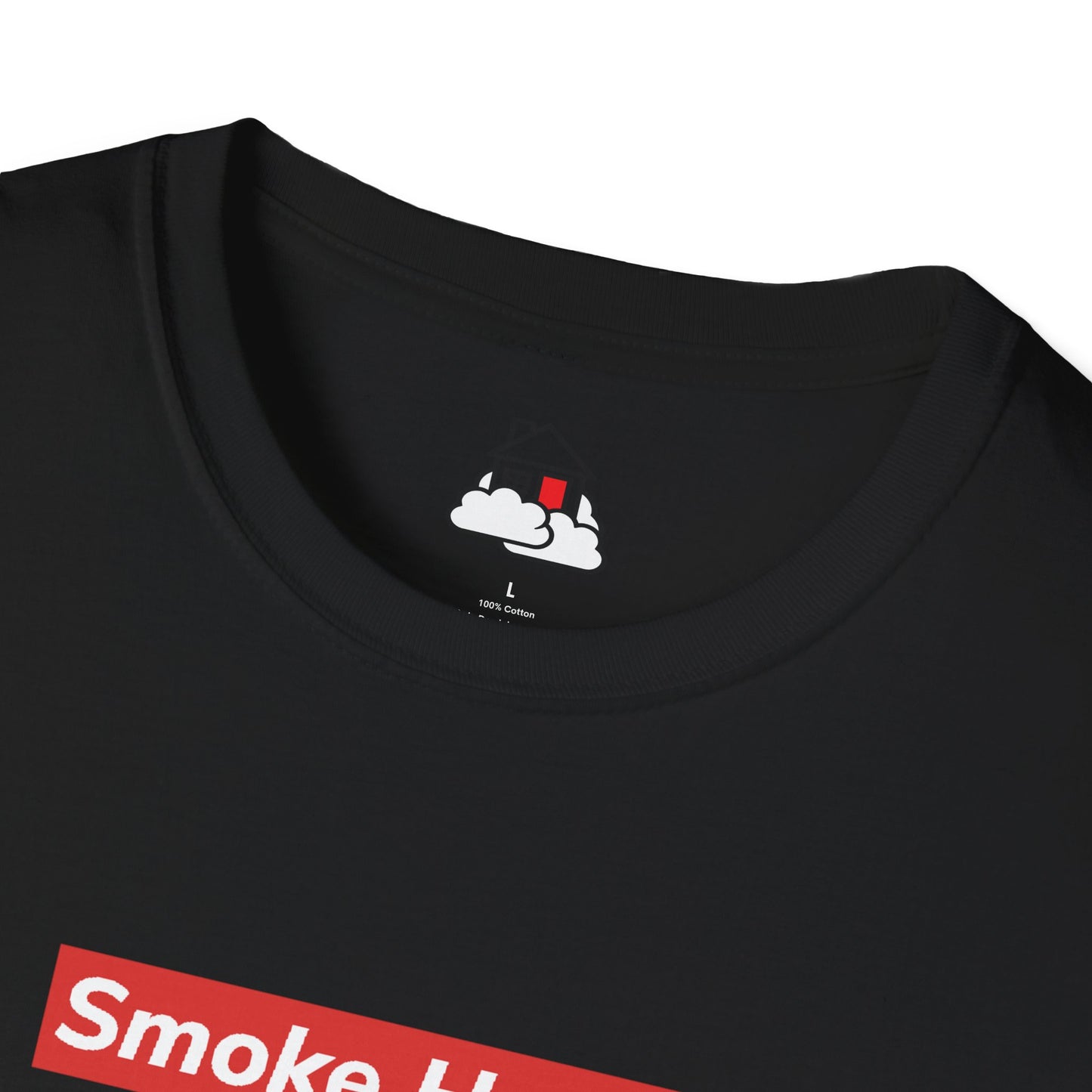 Smoke House Red Hypebeast Logo Unisex Softstyle White T-Shirt