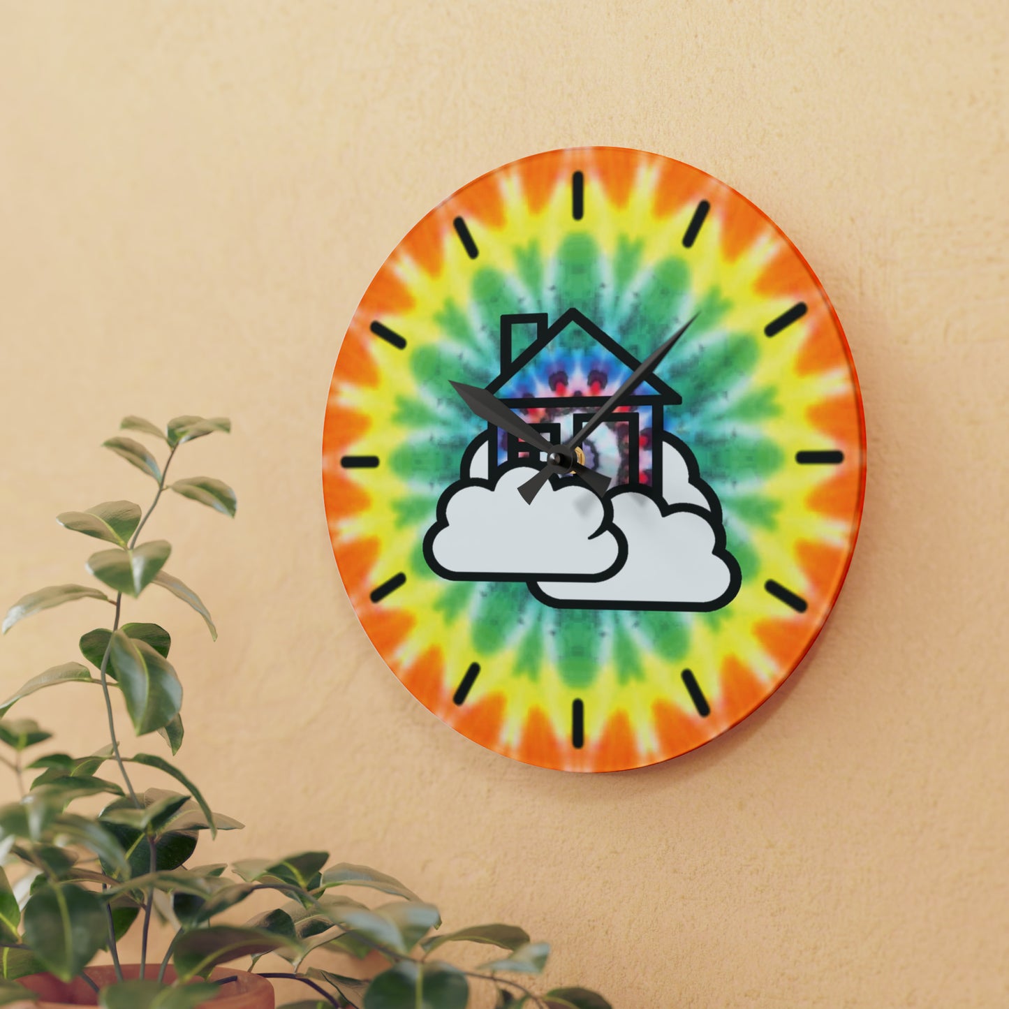 Smoke House Tye Dye Vibe Wall Clock