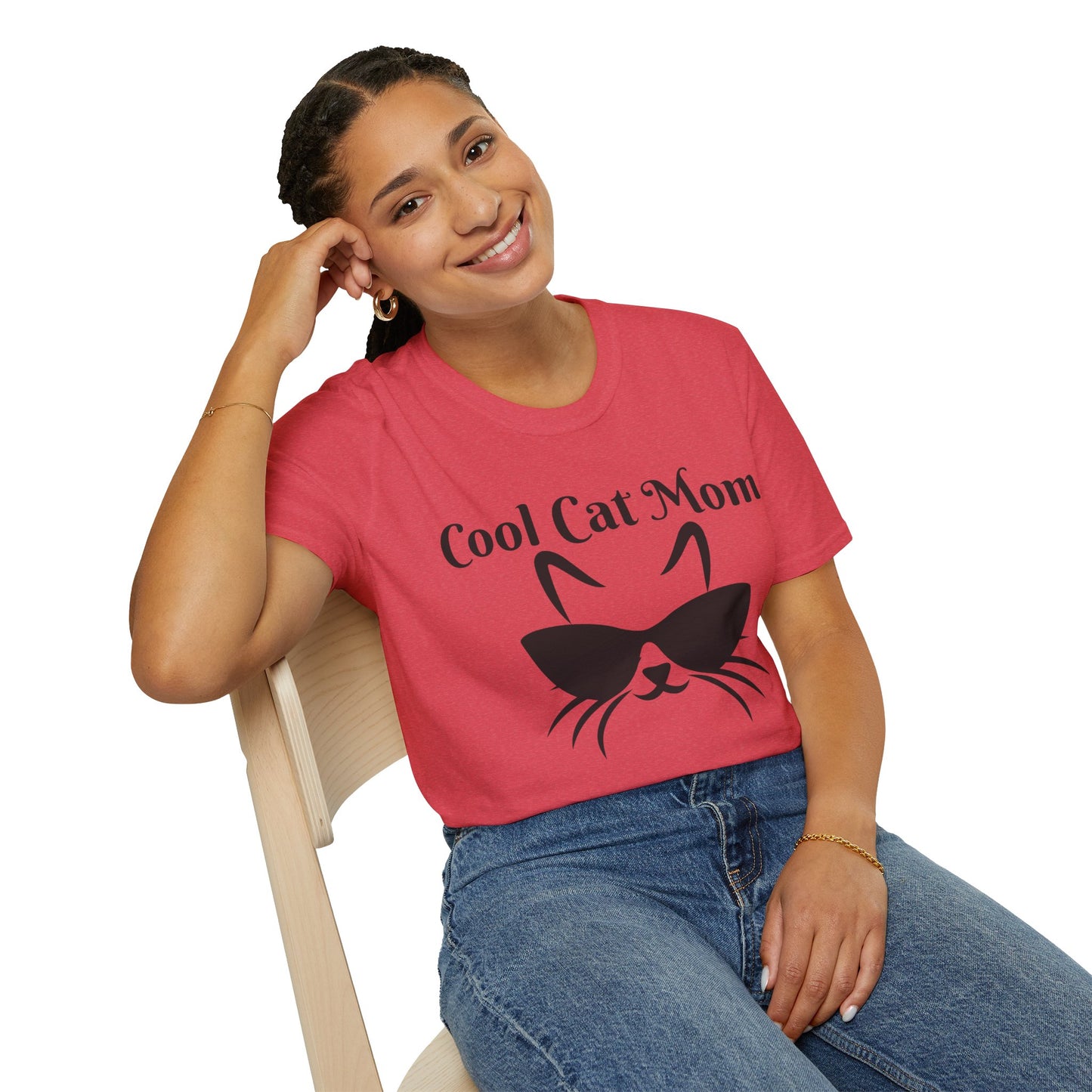 Cool Cat Mom Heather Softstyle T-Shirt