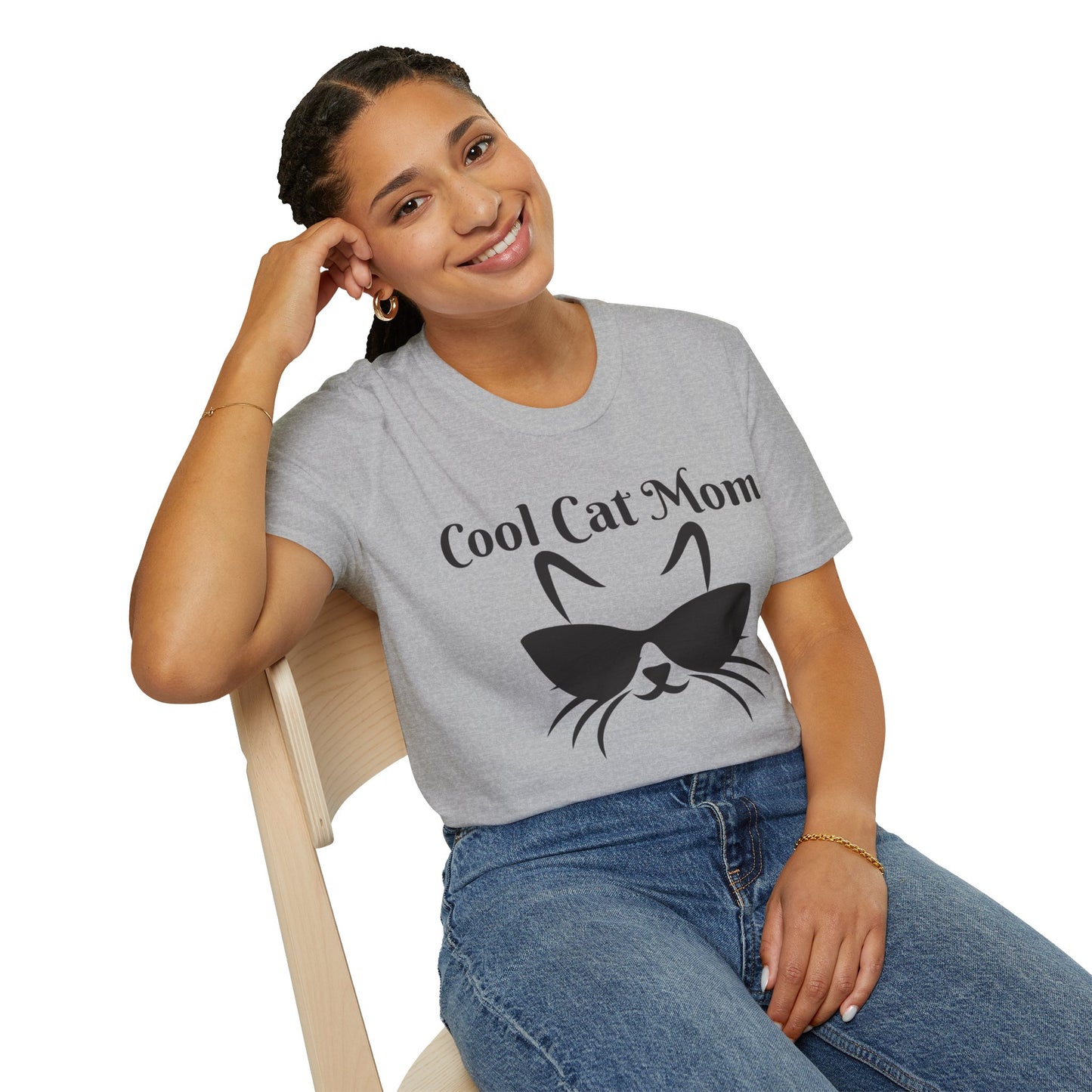 Cool Cat Mom Heather Softstyle T-Shirt