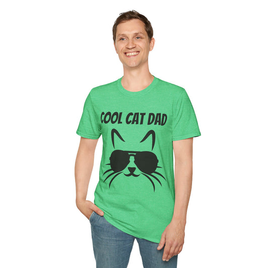 Cool Cat Dad Heather Softstyle T-Shirt