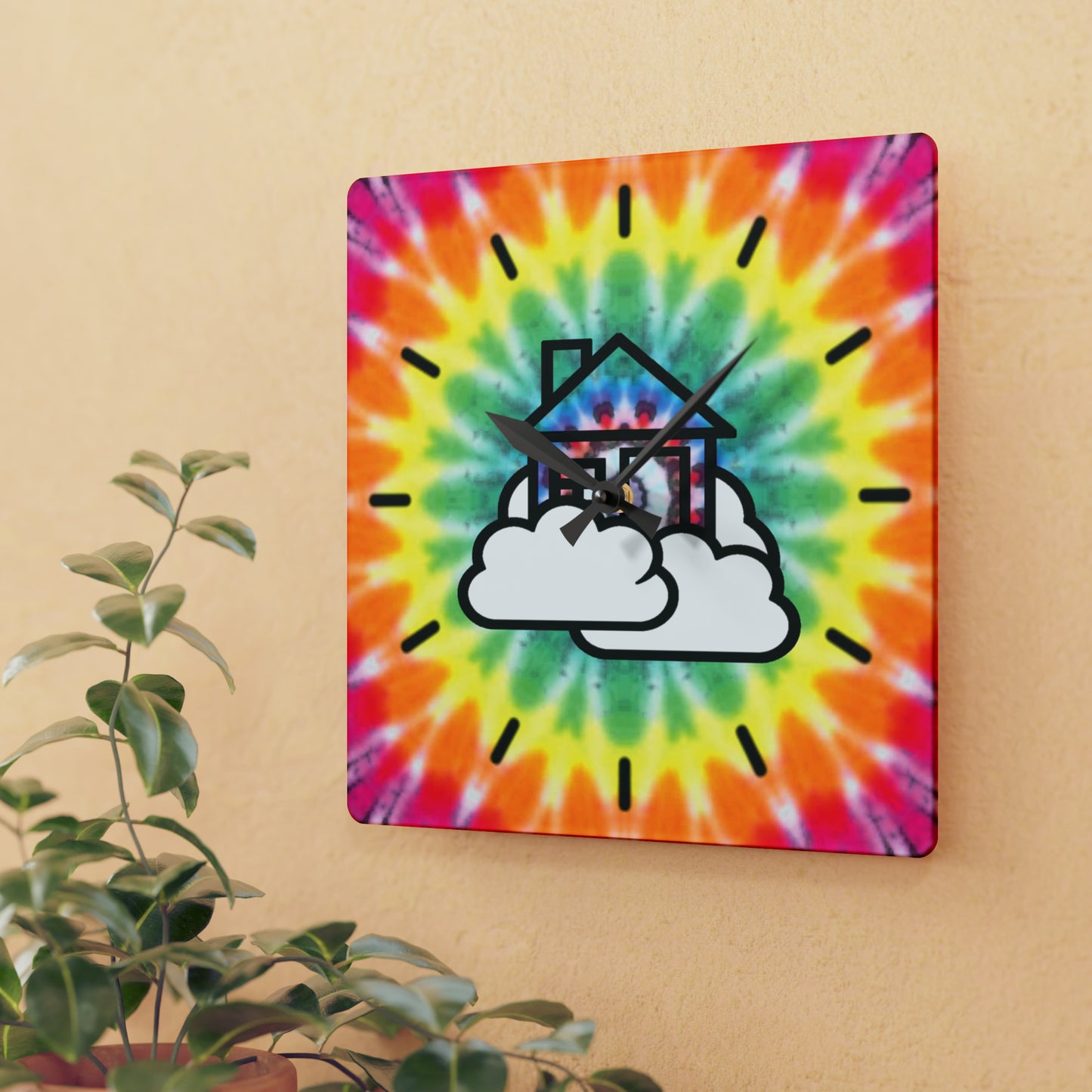 Smoke House Tye Dye Vibe Wall Clock