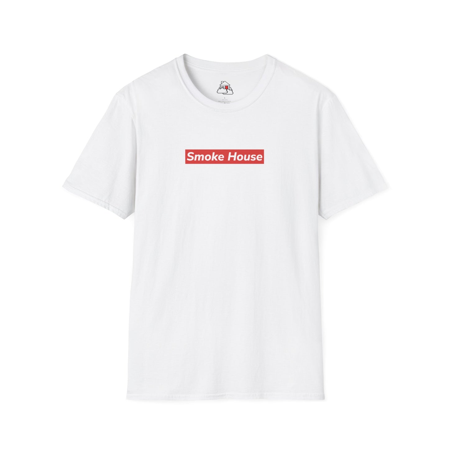 Smoke House Red Hypebeast Logo Unisex Softstyle White T-Shirt